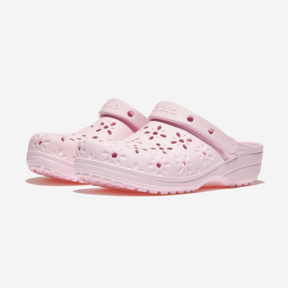 Crocs Classic Floral Cut Out Clog - Pink Milk (210927)