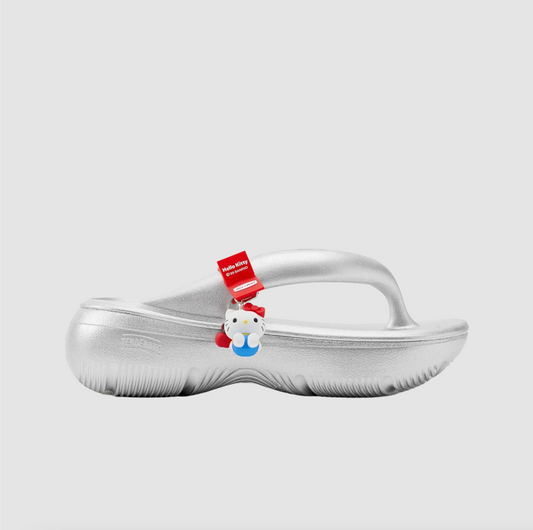 Taw&Toe x Sanrio Flip Flop Zerovity Plumpy Hello Kitty Charm Tag Set - Silver