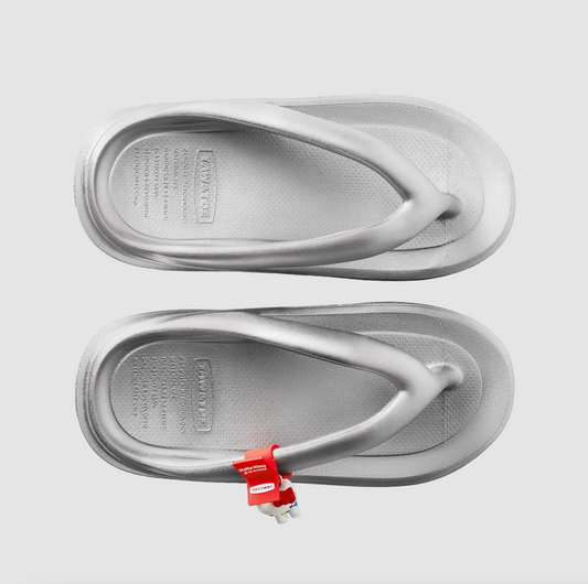 Taw&Toe x Sanrio Flip Flop Zerovity Plumpy Hello Kitty Charm Tag Set - Silver