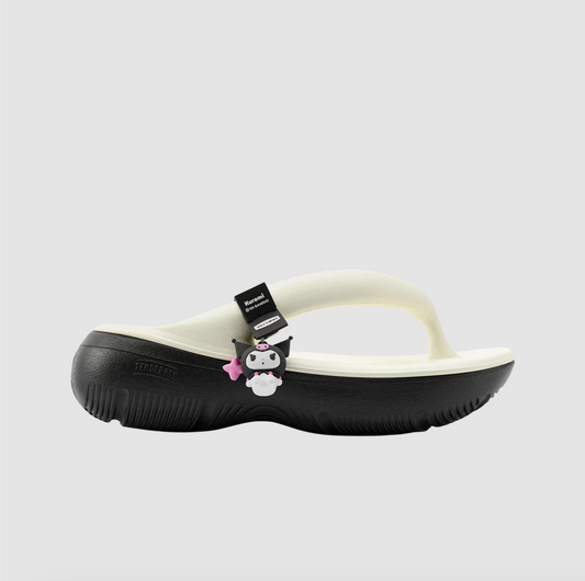 Taw&Toe x Sanrio Flip Flop Zerovity Plumpy Kuromi Charm Tag Set - Creamy Black