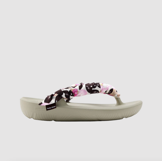 Taw&Toe x Sanrio Flip Flop Zerovity OG Tan Hello Kitty Scarf Set - Natural Taupe