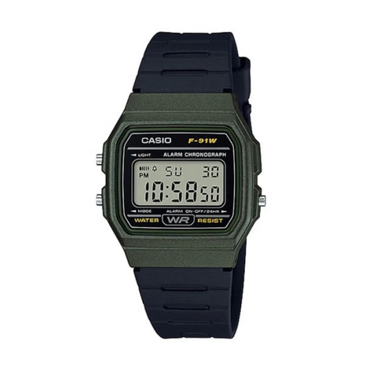 Casio Digital Wristwatch (F-91WM-3ADF) - oldbutgold 