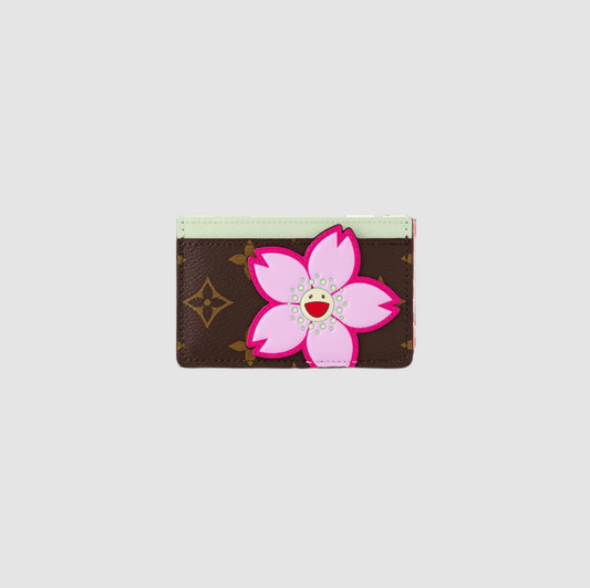 Louis Vuitton x Murakami Takashi Card Holder Sakura Brown - oldbutgold 