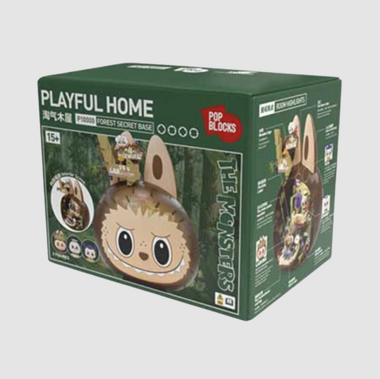 Pop Mart Labubu The Monsters Forest Secret Base Series Block Playful Home (3 Figures / 1 Random Labubu)