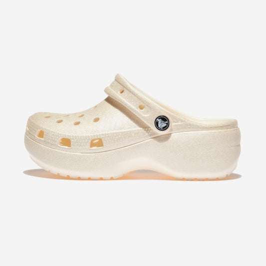 Crocs Classic Platform Glitter Clog - Chalk (207241)