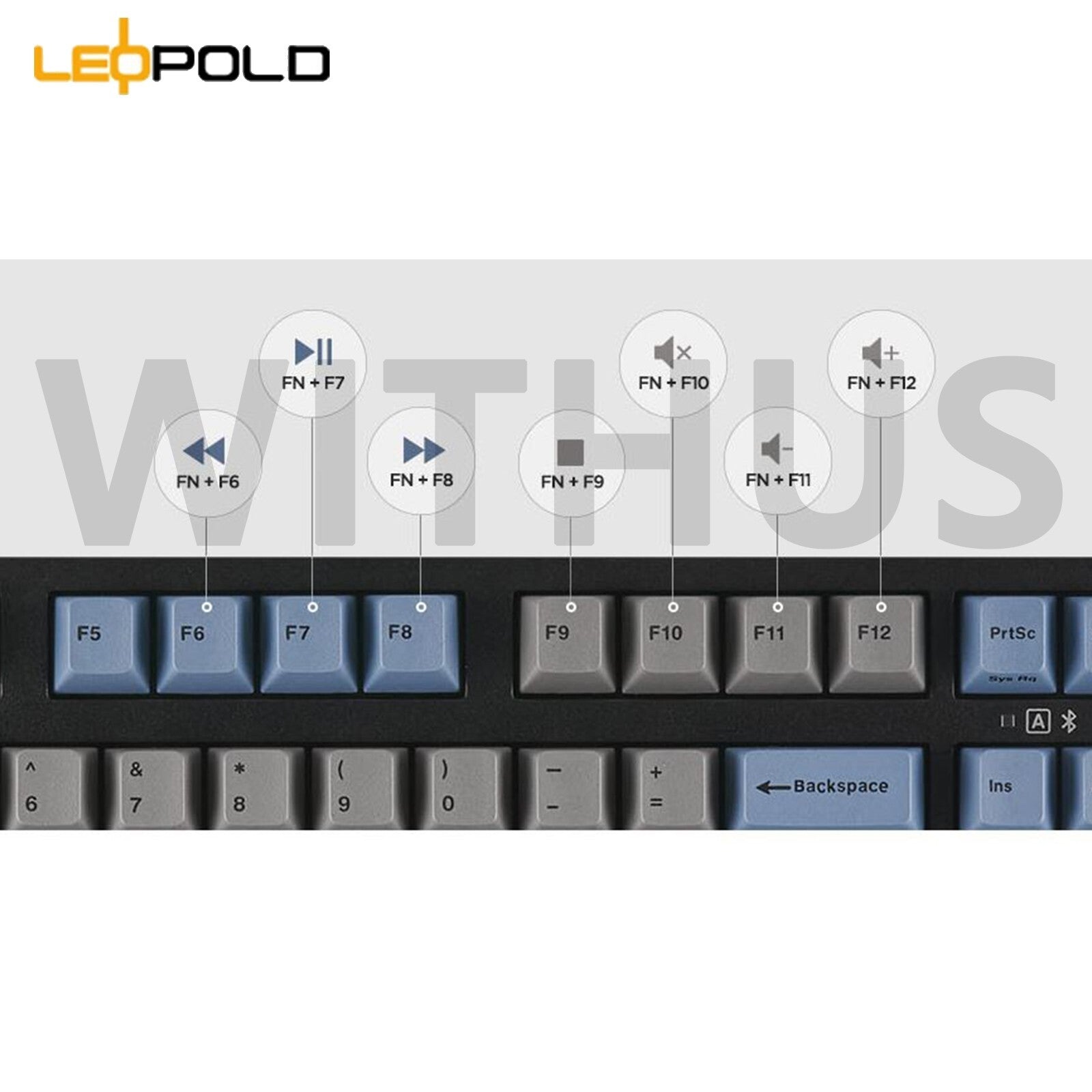 Leopold FC900RBT High-End Mechanical Bluetooth Keyboard Grayblue/50G-B