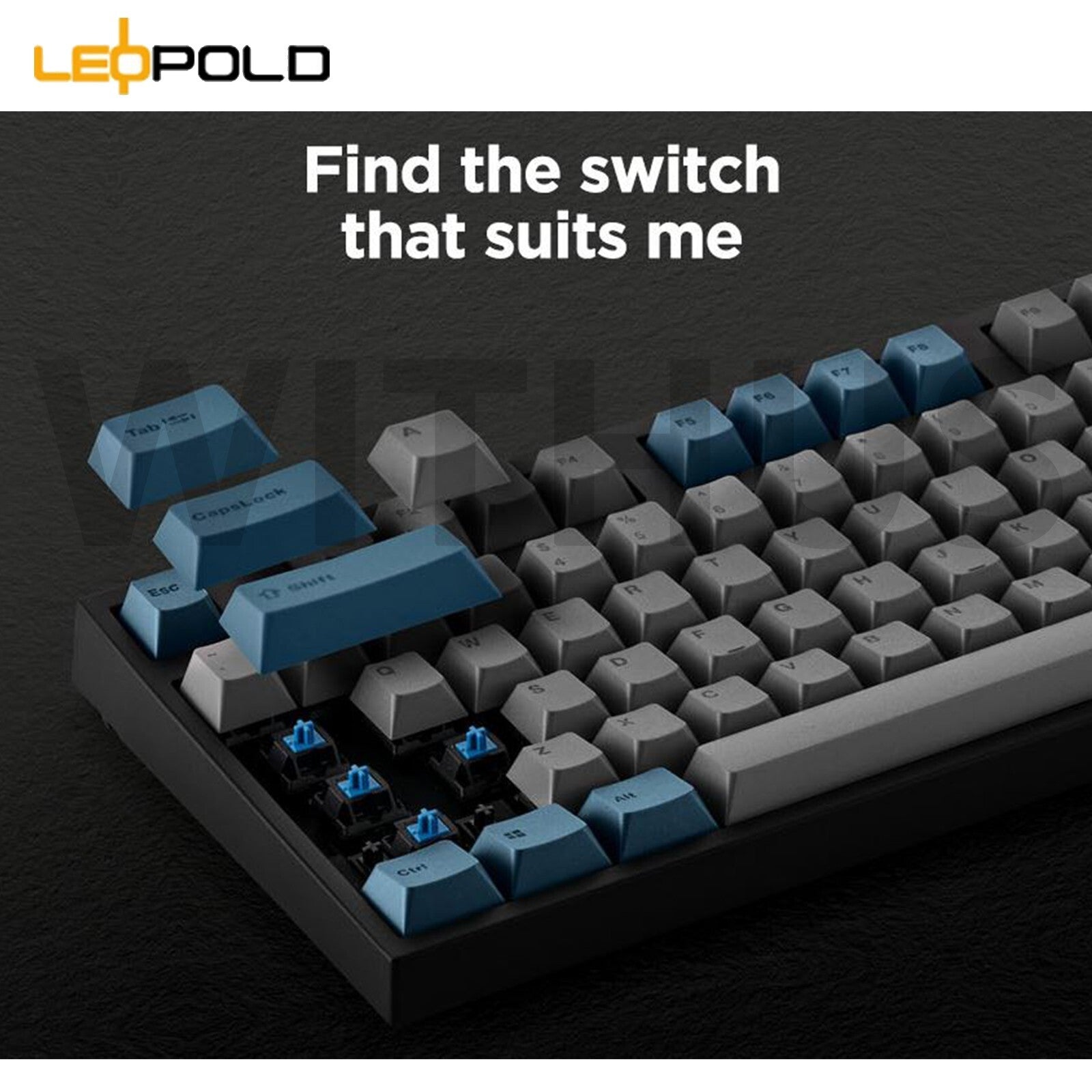 Leopold FC900RBT High-End Mechanical Bluetooth Keyboard Grayblue/50G-B