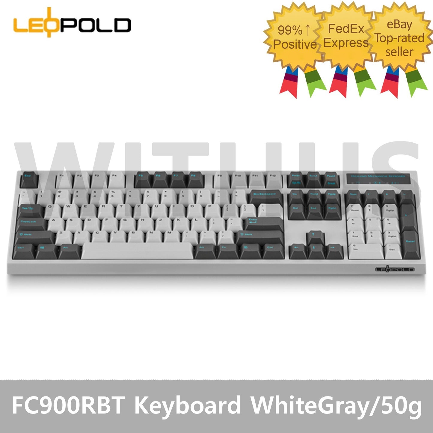 Leopold FC900RBT High-End Mechanical Bluetooth Keyboard Whitegray/50G-